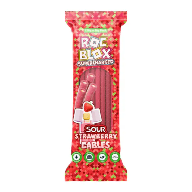 Hovedbilde Rocblox Sour Strawberry Cables 170g
